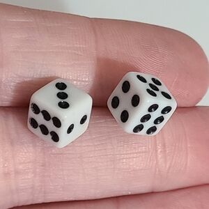 Dice earrings Vegas games casino novelty pierced monopoly game night